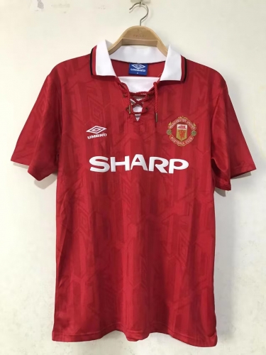 Without 92-93 Retro Version Manchester United Home Red Thailand Soccer Jersey AAA-2011/811