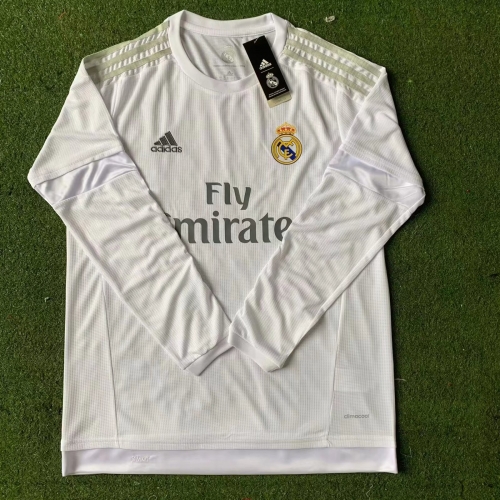 15-16 Retro Version Real Madrid White LS Thailand Soccer Jeesey AAA-301/601