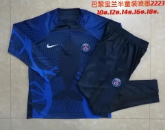 2022/23 Paris SG Royal Blue Youth/Kids Thailand Soccer Tracksuit Uniform-815