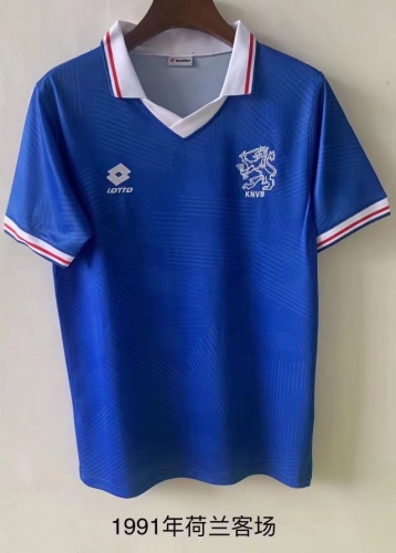 1991 Retro Version Netherlands Away Blue Thailand Soccer Jersey AAA-709