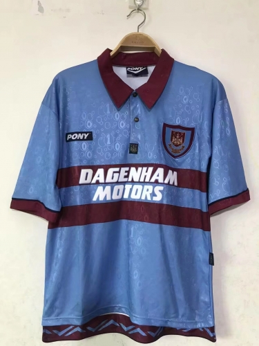 95-97 Retro Version West Ham United Away Blue Thailand Soccer Jersey AAA-2011