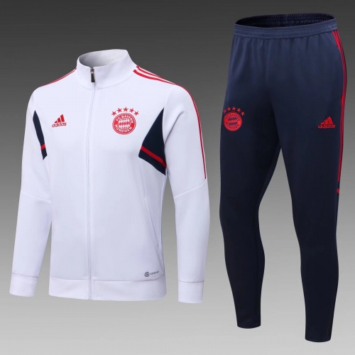 2022/23 Bayern Münche White Soccer Jacket Uniform-411