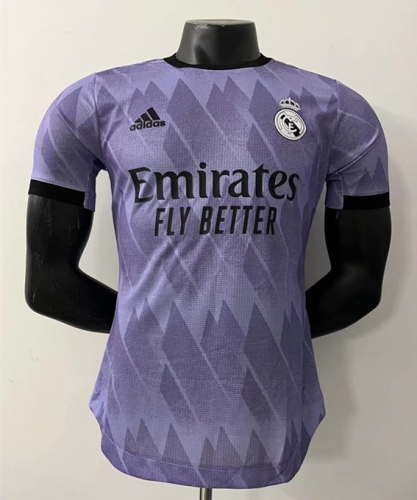 Player Version 2022-23 Real Madrid Away Purple Thailand Soccer Jersey AAA-807