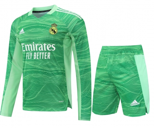 2022/23 Real Madrid Goalkeeper Green LS Thailand Soccer Uniform-418