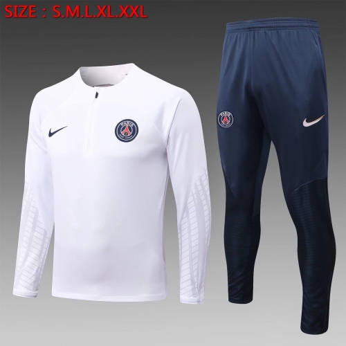 2022/23 Paris SG White Thailand Soccer Tracksuit Uniform-815