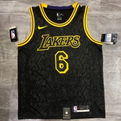Snake skin Version Los Angeles Lakets Black #6 NBA Jersey--311