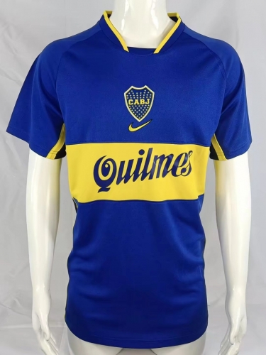 2001-2002 Retro Version BOCA Juniors Home Royal Blue Thailand Soccer Jersey AAA-503