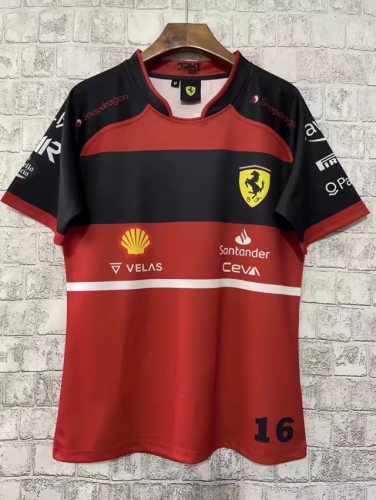 2021-2022 Ferrar Red & Black #16 Formula One Racing Shirts-805