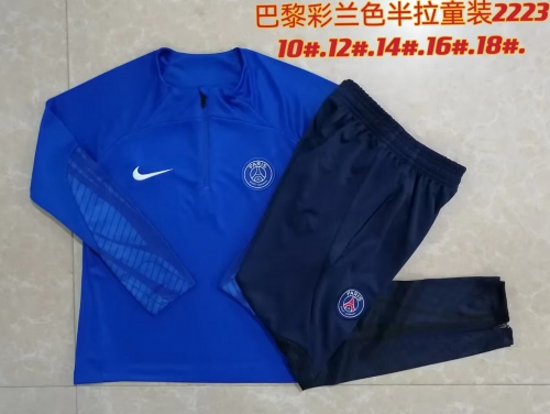 2022/23 Paris SG Blue Youth/Kids Thailand Soccer Tracksuit Uniform-815/GDP