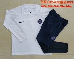 2022/23 Paris SG White Youth/Kids Thailand Soccer Tracksuit Uniform-815