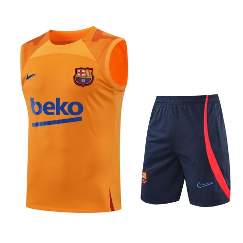 2022/23 Barcelona Orange Thailand Soccer Training Vest Uniform-418