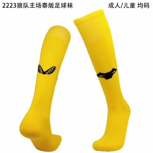 Kids/Adult 2021-22 Wolverhampton Wanderers Home Yellow Thailand Soccer Socks