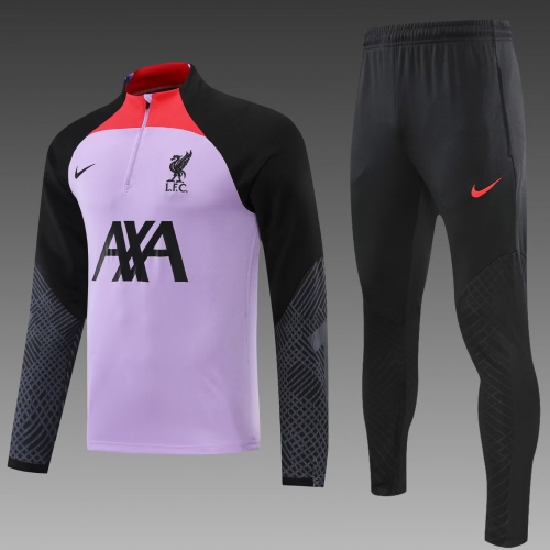2022-23 Liverpool Pink Thailand Soccer Training Tracksuit Uniform-PO