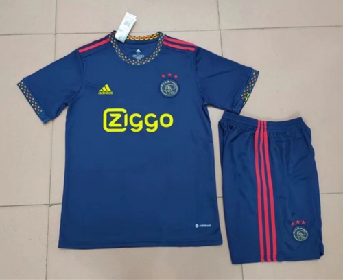 2022-23 Ajax Away Royal Blue Soccer Uniform-315