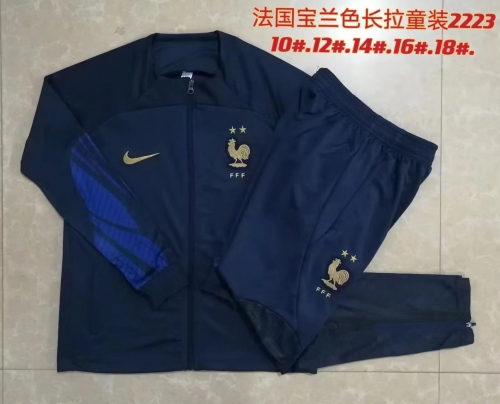 2022/23 France Royal Blue Kids/Youth Jacket Unifom-815