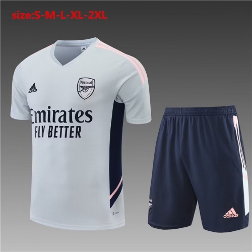 2022/23 Arsenal Gray Shorts-Sleeve Thailand Soccer Jersey-801