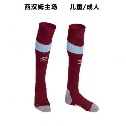 Adult/Kids West Ham United Red Thailand Soccer Socks