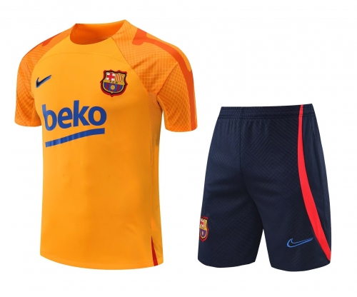 Different sleeve 2022/23 Barcelona Orange Thailand Soccer Training Uniform-418