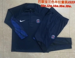 2022/23 Paris SG Royal Blue Youth/Kids Thailand Soccer Tracksuit Uniform-815