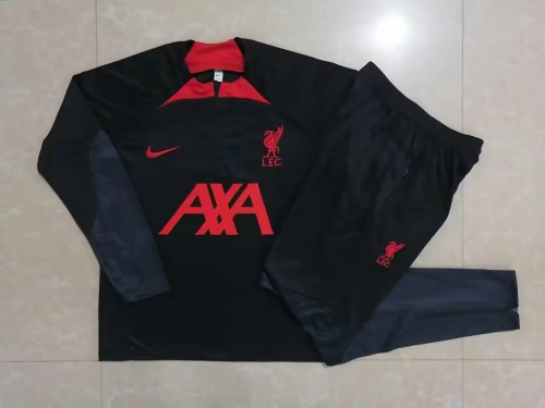 2022-23 Liverpool Black Thailand Soccer Tracksuit Uniform-815