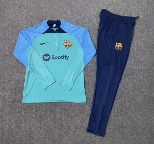 2022-23 Barcelona Blue Kids/Youth Soccer Tracksuit Uniform-801/411