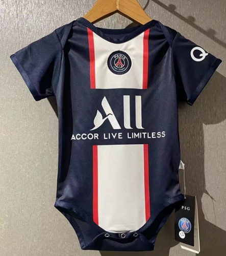 (Size 9/12 )2022-23 PSG Home Red &Blue Baby Soccer Uniform-308