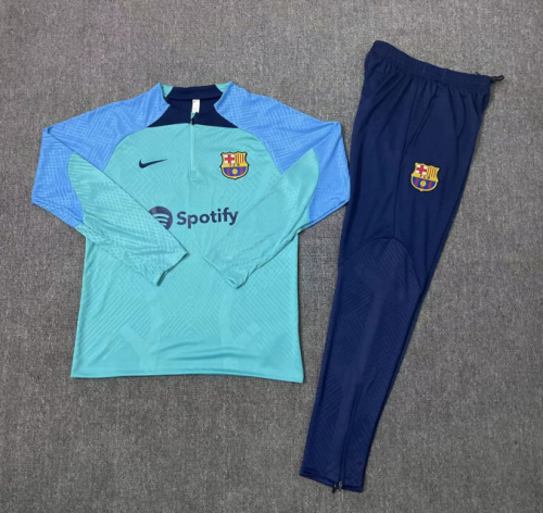 Player Version 2022-23 Barcelona Blue Kids/Youth Soccer Tracksuit Uniform-801