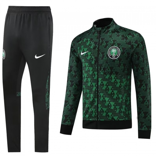 2022-23 Nigeria Black & Green Thailand Soccer Jacket Uniform-LH