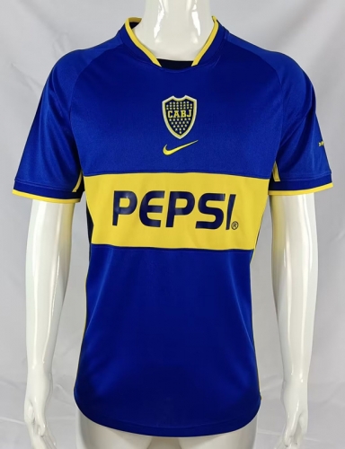 2002-2003 Retro Version BOCA Juniors Home Royal Blue Thailand Soccer Jersey AAA-503