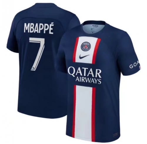 With New Sponsor 2022-23 Paris SG Home Royal Blue #7 (MBAPPE) Soccer Thailand jersey AAA-320