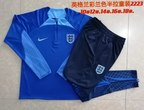 2022/23 England Blue Kids/Youth Soccer Tracksuit Uniform-815