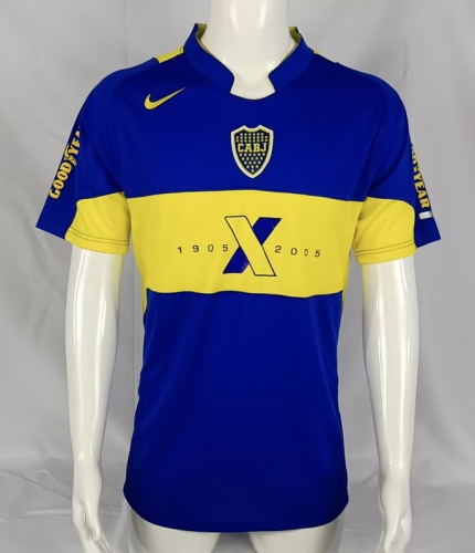 2005 Retro Version 100th BOCA Juniors Home Royal Blue Thailand Soccer Jersey AAA-503