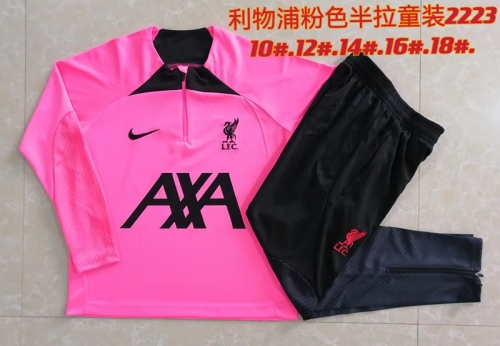 2022/23 Liverpool Pink Kids/Youth Soccer Tracksuit Uniform-815