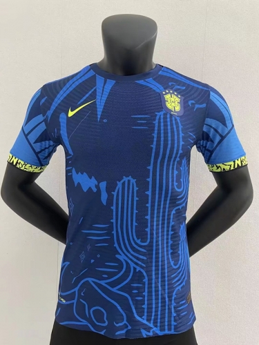 Player Classic Version 2022-23 Brazil Blue Soccer Thailand Jersey-16