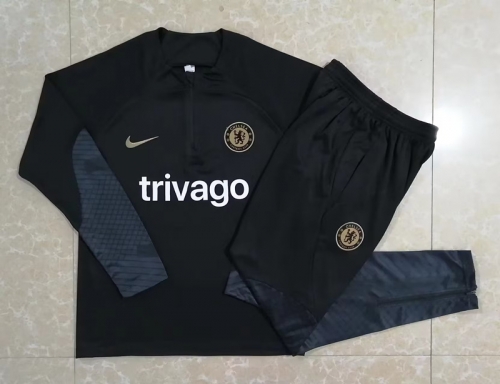 2022/23 Chelsea Black Thailand Training Soccer Tracksuit Uniform-815