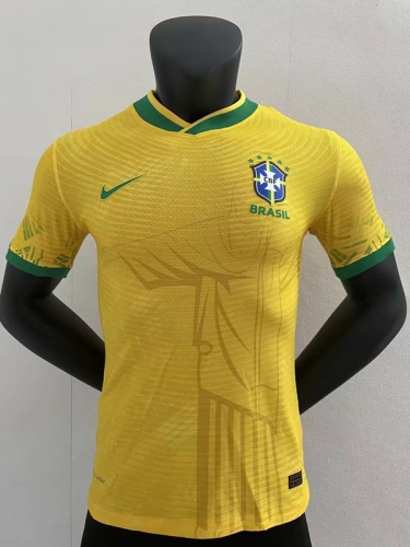 Player Version 2022-23 Brazil Yellow Soccer Thailand Jersey-16