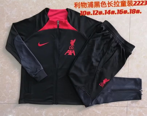 2022/23 Liverpool Red & Black Kids/Youth Soccer Jacket Uniform-815