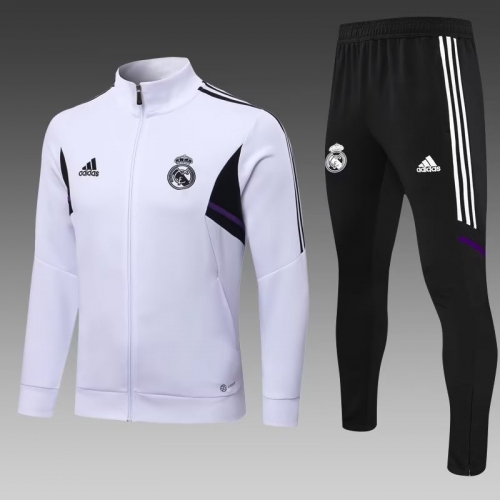 2022/23 Real Madrid White Thailand Jacket Uniform-411