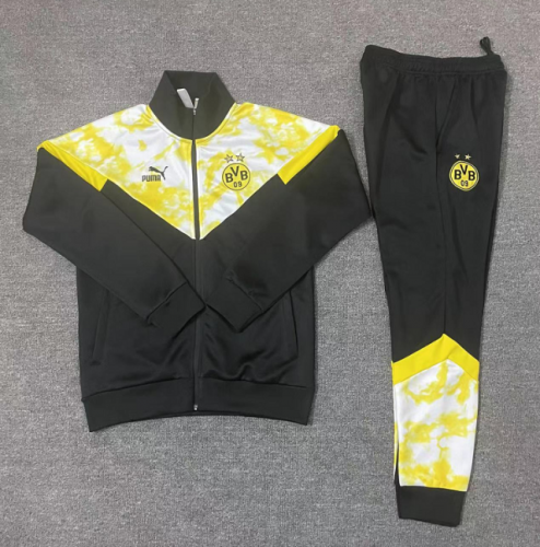 2022/23 Borussia Dortmund Black & White Jacket Uniform-801