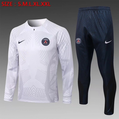 2022/23 Paris SG White ink jet Thailand Soccer Tracksuit Uniform-815
