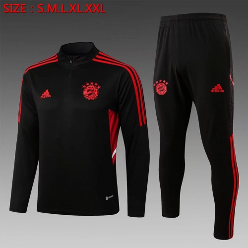 2022/23 Bayern München Black Thailand Soccer Tracksuit Uniform -815/GDP/801