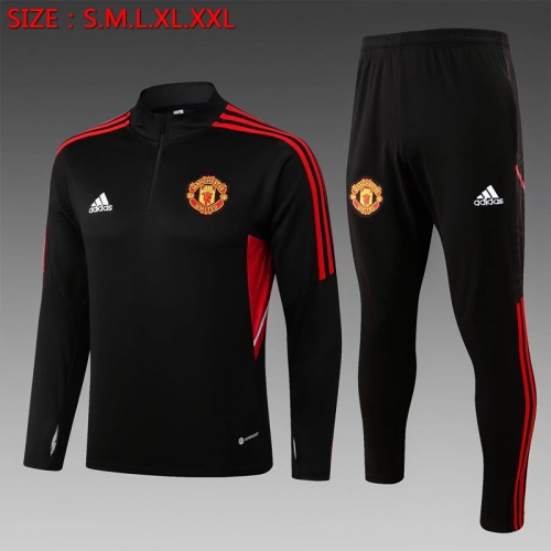 2022/23 Manchester United Black Thailand Soccer Tracksuit Uniform-815/GDP