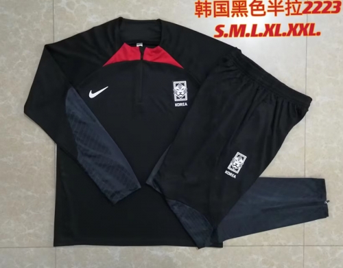 2022/23 Korea Republic Black Thailand Soccer Tracksuit Uniform-815/38