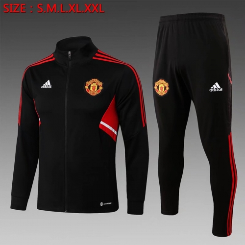 2022/23 Manchester United Black With Red edge Thailand Soccer Jacket Uniform-815/801/411