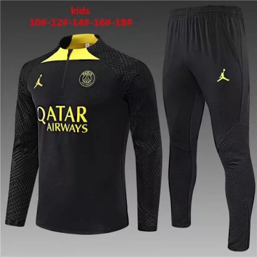 Player Version 2022/23 Paris SG Black Youth/Kids Thailand Soccer Tracksuit Uniform-801