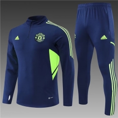 2022/23 Manchester United Royal Blue Thailand Soccer Tracksuit Uniform-801