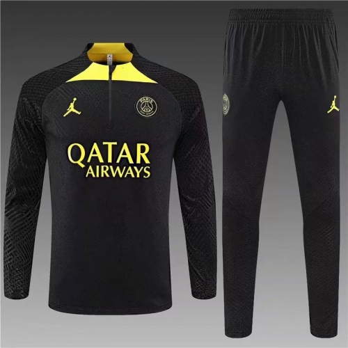 Player Version 2022/23 Paris SG Black Thailand Soccer Tracksuit Uniform-801