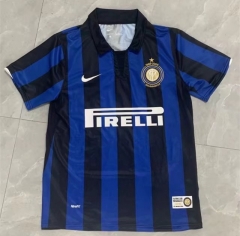 07-08 Retro Version Inter Milan Home Blue & Black Thailand Soccer Jersey AAA-1041