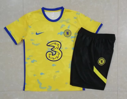 2022-23 Chelsea Yellow Shorts-sleeve Thailand Soccer Tracksuit Uniform-815