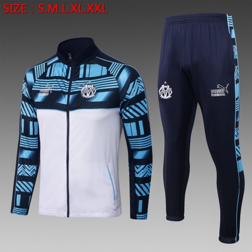 2022/23 Olympique de Marseille White & Blue Jacket Uniform-815